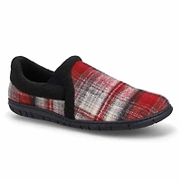 Men's memory foam slipper classic burgundy plai