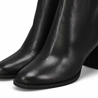 Women's  Jozie Casual Leather Ankle Boot - Black