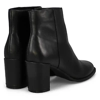 Women's  Jozie Casual Leather Ankle Boot - Black