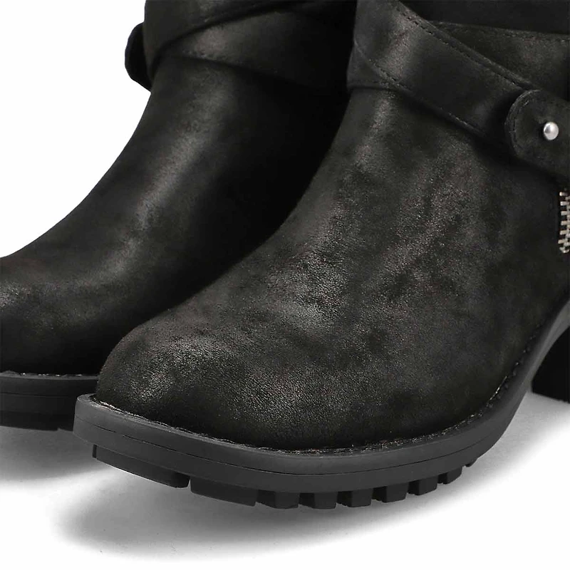 Women's Kassia Mid Calf Combat Boot - Black