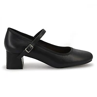 Mary Jane habille en cuir lisse KATE, noir, femme