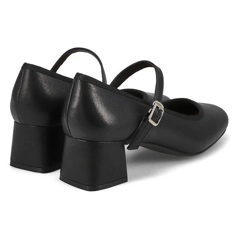 Mary Jane habille en cuir lisse KATE, noir, femme