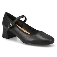 Mary Jane habille en cuir lisse KATE, noir, femme