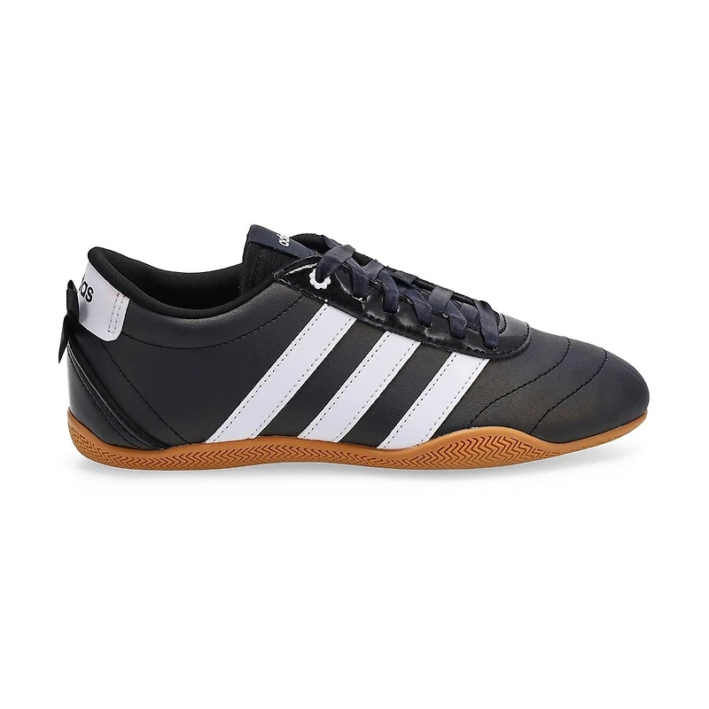 Girls' Grand Court Lo Lace Up Sneaker - White/Bla