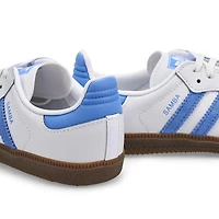 Kids'  Samba OG C Lace Up Sneaker - White/Blue Fus