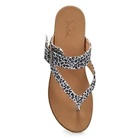 Women's Lacey Casual Thong Sandal - Grey/Black