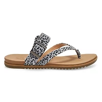 Women's Lacey Casual Thong Sandal - Grey/Black