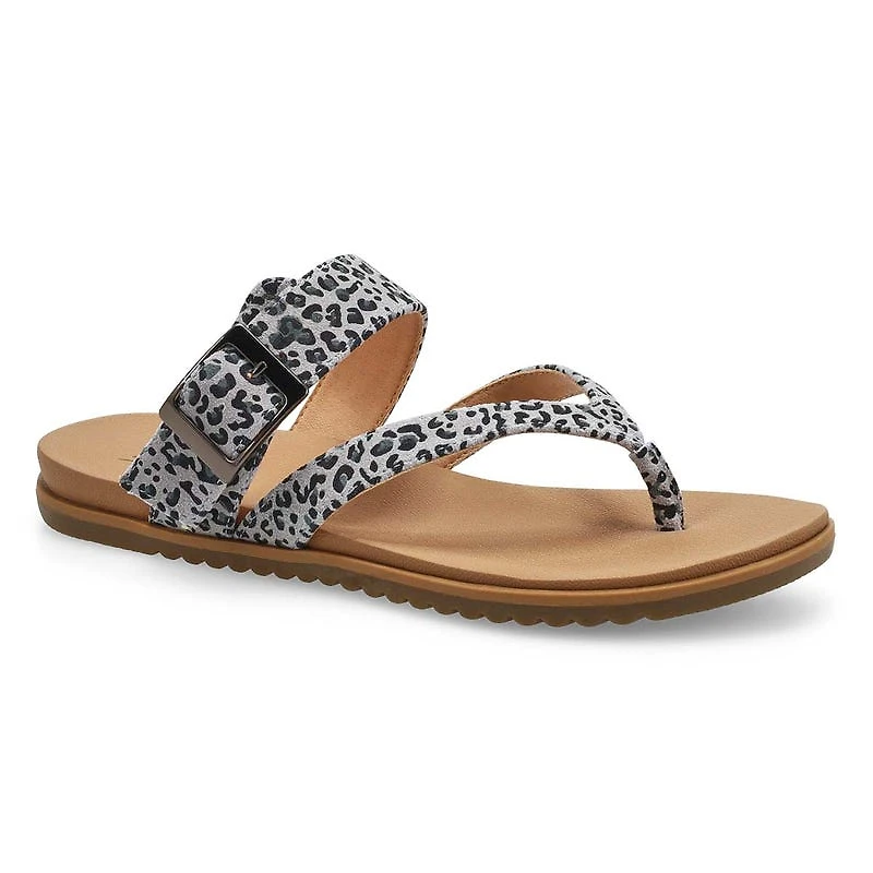 Women's Lacey Casual Thong Sandal - Grey/Black