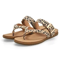 Women's Lacey Casual Thong Sandal - Grey/Black