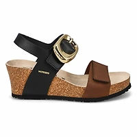 Sandale compensée à lit de pied LEANDRE, brun fonc