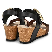 Women's Leandre Footbed Wedge Sandal - Dark Brown