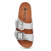Women's Maelia Cork Footbed 2 Buckle Sandal - Silv
