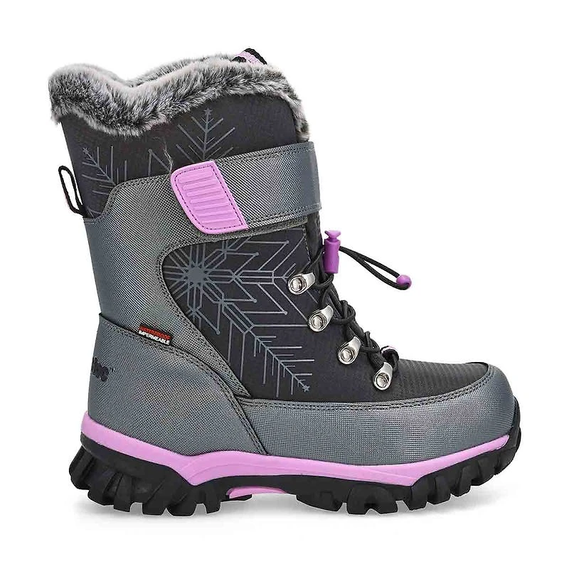 Girls'  Mia Waterproof Winter Boot - Black/Purple