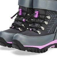 Girls'  Mia Waterproof Winter Boot - Black/Purple