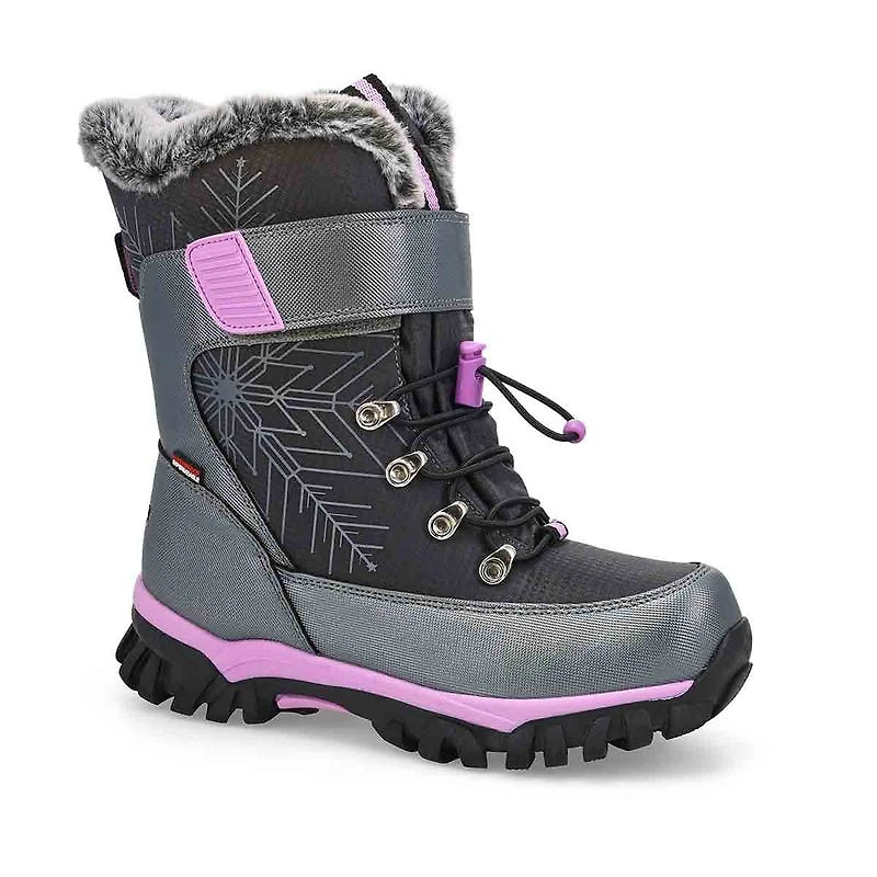 Girls'  Mia Waterproof Winter Boot - Black/Purple