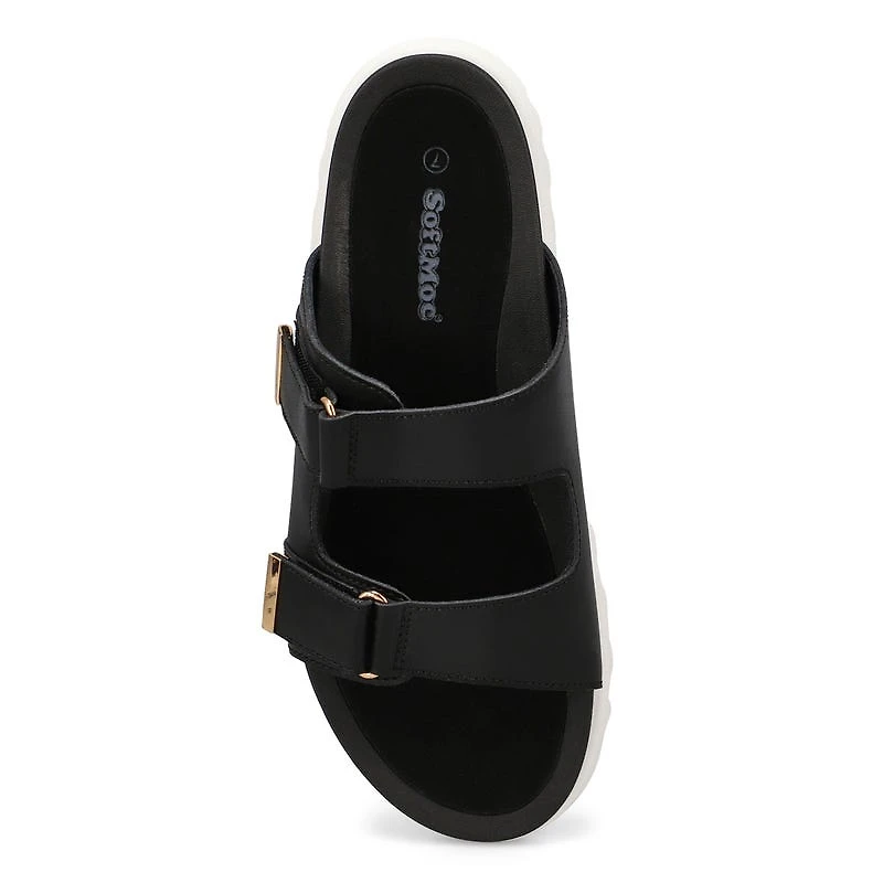 Women's Mysaria 2 Strap Leather Sandal - Black