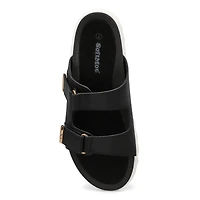 Women's Mysaria 2 Strap Leather Sandal - Black