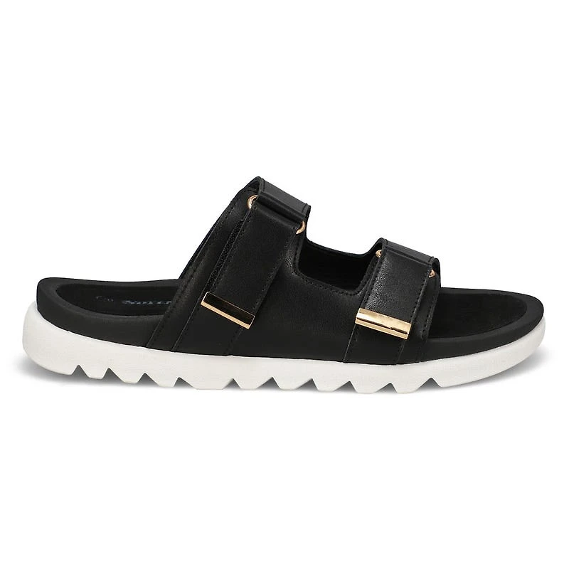 Women's Mysaria 2 Strap Leather Sandal - Black