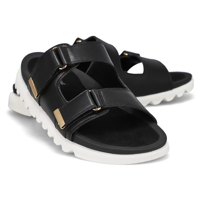 Women's Mysaria 2 Strap Leather Sandal - Black