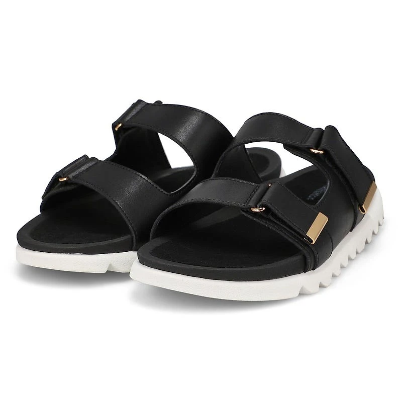 Women's Mysaria 2 Strap Leather Sandal - Black
