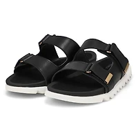 Women's Mysaria 2 Strap Leather Sandal - Black