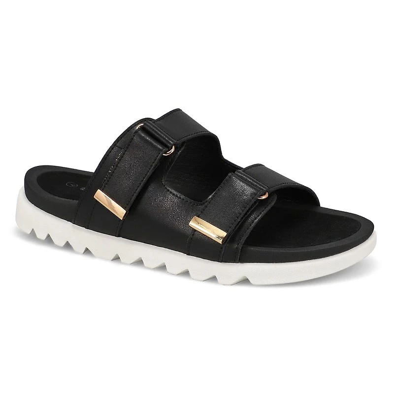 Women's Mysaria 2 Strap Leather Sandal - Black