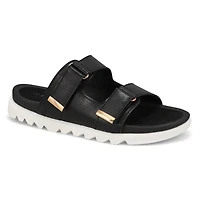 Women's Mysaria 2 Strap Leather Sandal - Black