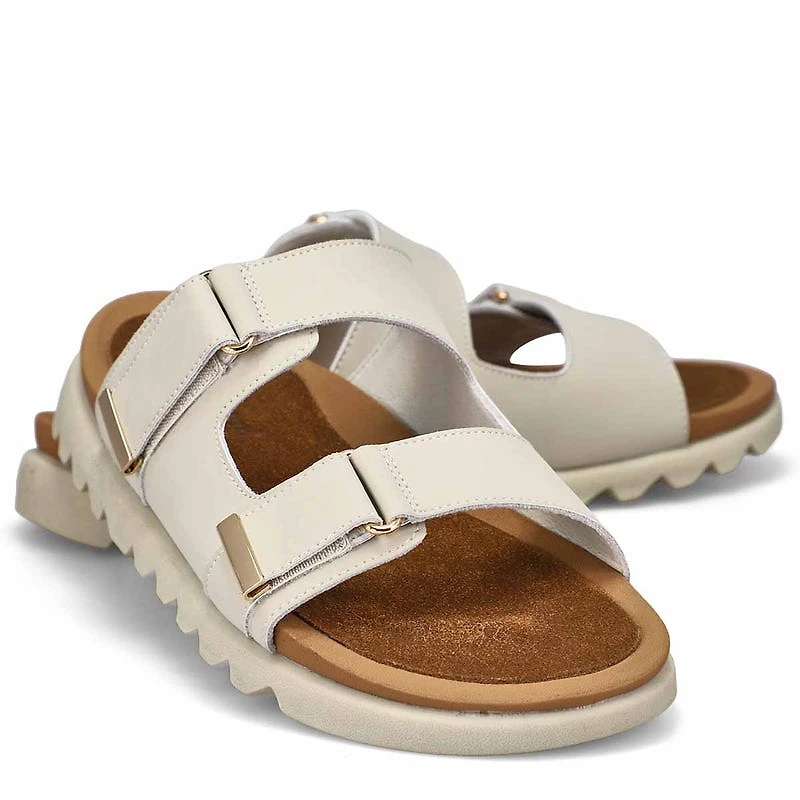 Sandale en cuir  2 brides MYSARIA, noir, femmes