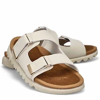 Sandale en cuir  2 brides MYSARIA, noir, femmes