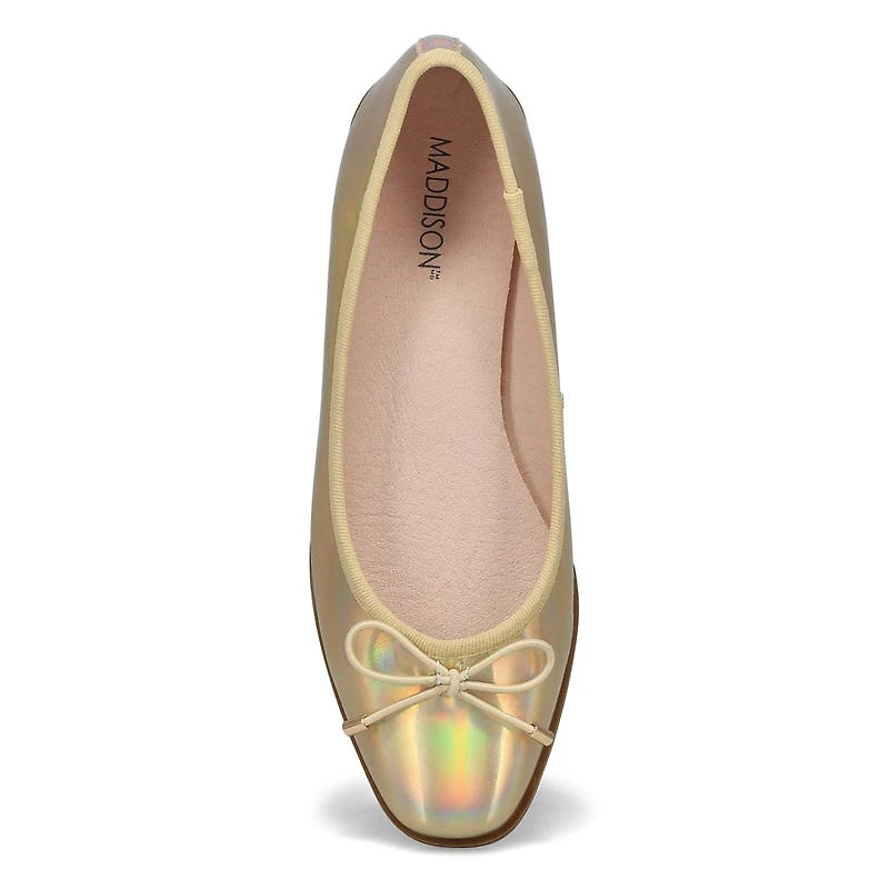 Women's Paislee-M Leather Ballerina Flat - Gold