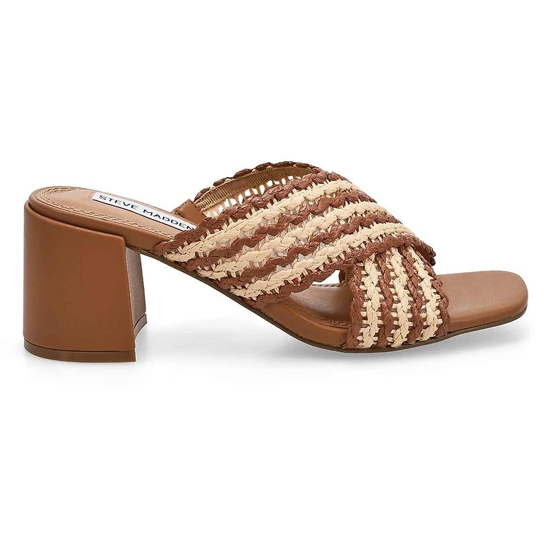 Sandale habille PERFECT, noir/raphia naturel, fem