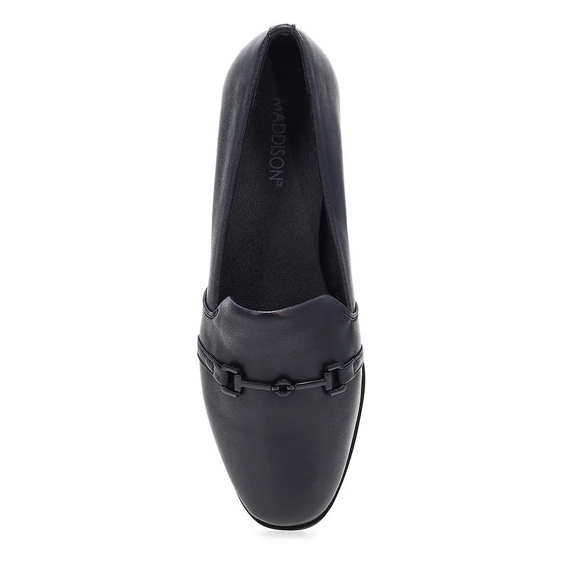 Women's  Peyton Bit Leather Slip On Flat - Black