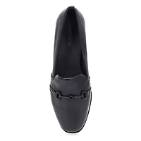 Women's  Peyton Bit Leather Slip On Flat - Black