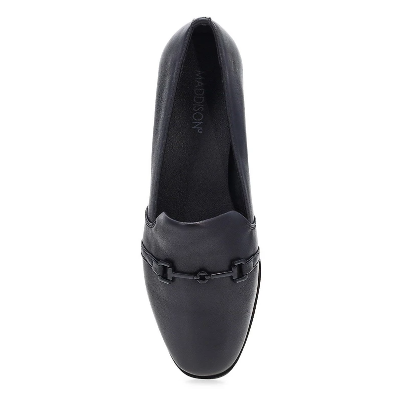 Women's  Peyton Bit Leather Slip On Flat - Black