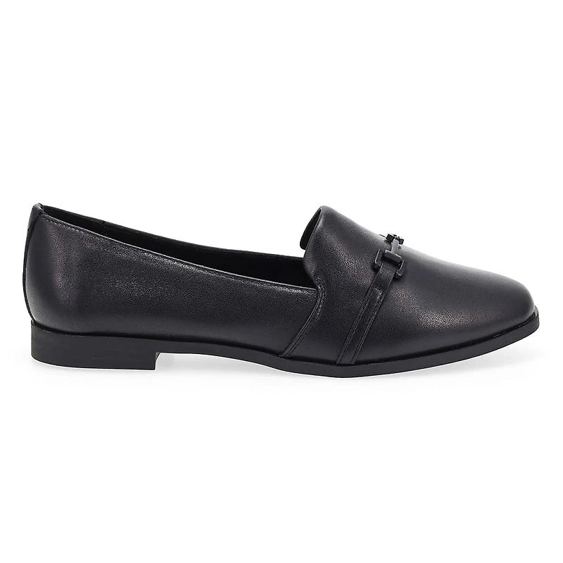 Women's  Peyton Bit Leather Slip On Flat - Black