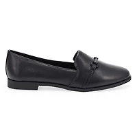 Women's  Peyton Bit Leather Slip On Flat - Black