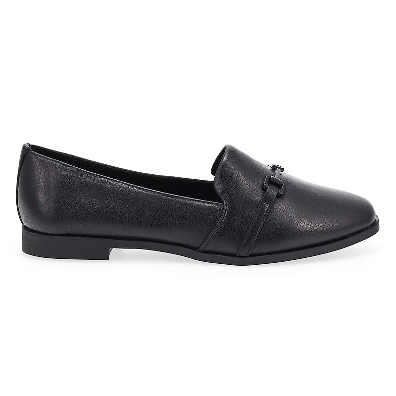 Women's  Peyton Bit Leather Slip On Flat - Black