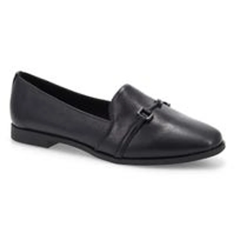 Women's  Peyton Bit Leather Slip On Flat - Black