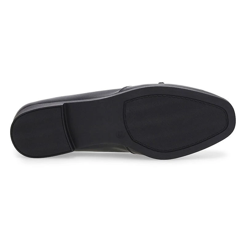 Women's Peyton Bow Leather Slip-On Flat - Black