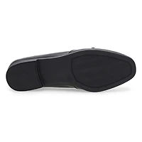 Women's Peyton Bow Leather Slip-On Flat - Black