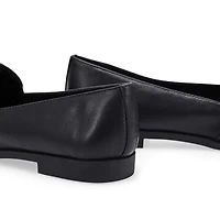 Women's Peyton Bow Leather Slip-On Flat - Black
