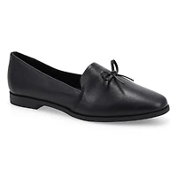 Chaussure plate en cuir à enfiler Peyton Bow pour