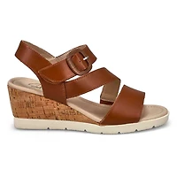 Sandale compense en cuir PRINCESS 01, noir, femme