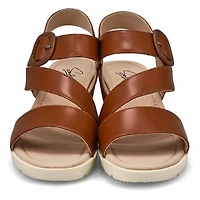 Sandale compense en cuir PRINCESS 01, noir, femme