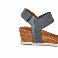 Sandale compense en cuir QUEEN 01, noir, femmes