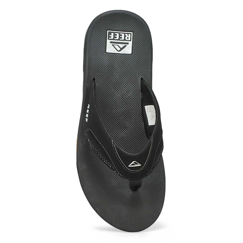 Men's Fanning Thong Sandal - Black/Silver