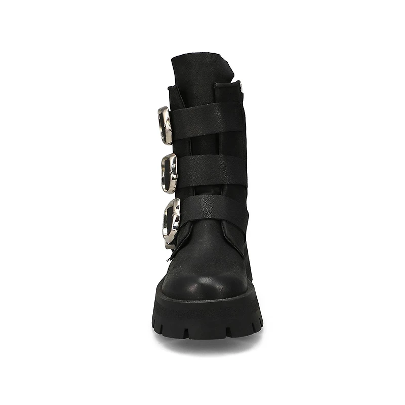 Women's  Roland Leather Combat Boot - Black