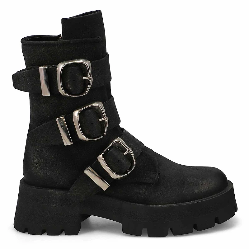 Women's  Roland Leather Combat Boot - Black