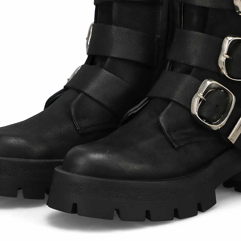 Women's  Roland Leather Combat Boot - Black