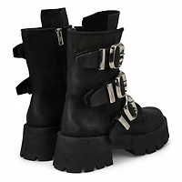 Women's  Roland Leather Combat Boot - Black